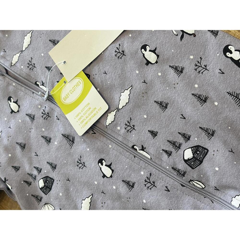 New Baby Long Sleeve Cotton Onesie Penguin Print Size 90 18 24 months Boys girls - Picture 2 of 4